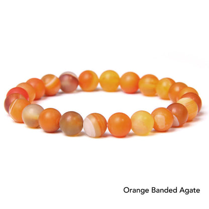 Natural Agate Stone Crystal Balance Beaded Bracelet