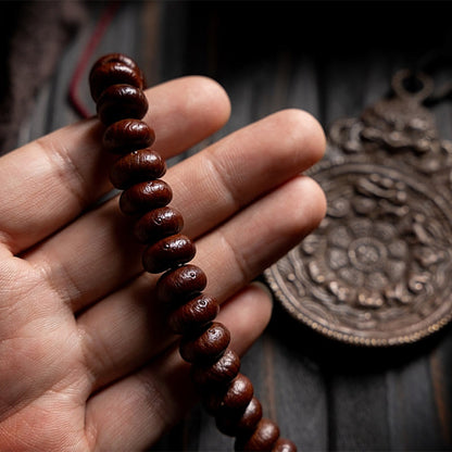 Mythstone Tibet Natural Purple Bodhi Seed Hetian Cyan Jade Bead Wisdom Bracelet