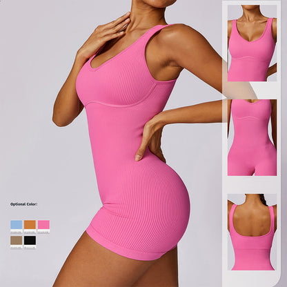 Mythstone Solid Seamless Jumpsuit Romper Sports Fitness Yoga Women Bodysuit