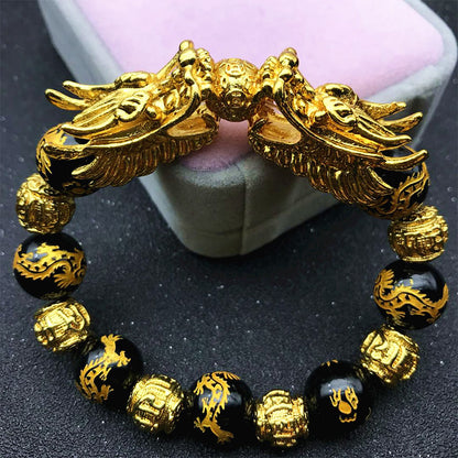 Mythstone Double Dragon Wealth Protection Bracelet