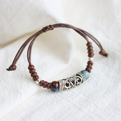 Mythstone Tibet Ceramic Bead Wealth String Bracelet