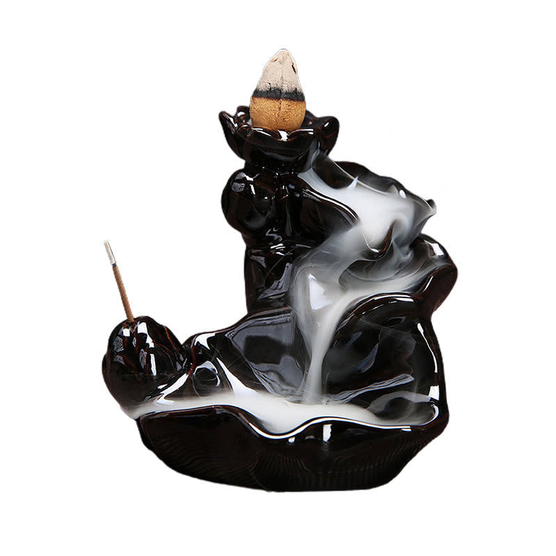 Handcrafted Waterfall Incense Holder Backflow Cone Ceramic Burner