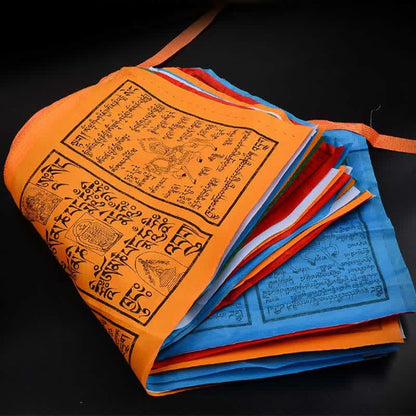 Mythstone Tibetan 5 Colors Silk Windhorse Auspicious Outdoor 25 Pcs Prayer Flag