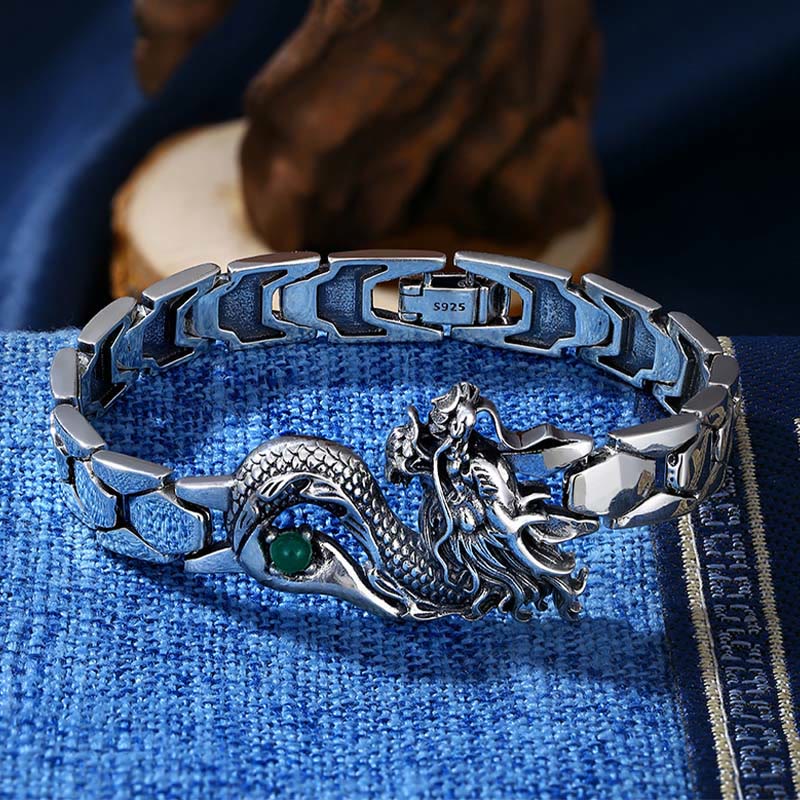 Mythstone Vintage Dragon Pattern Engraved Success Bracelet