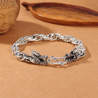 Mythstone 925 Sterling Silver Dragon Luck Protection Bracelet