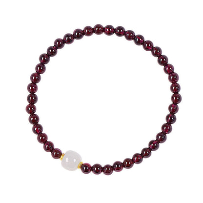 Mythstone Natural Garnet Jade Bead Purification Bracelet