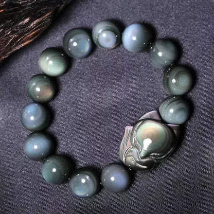 MythStone Rainbow Obsidian Fox Healing Positive Bracelet