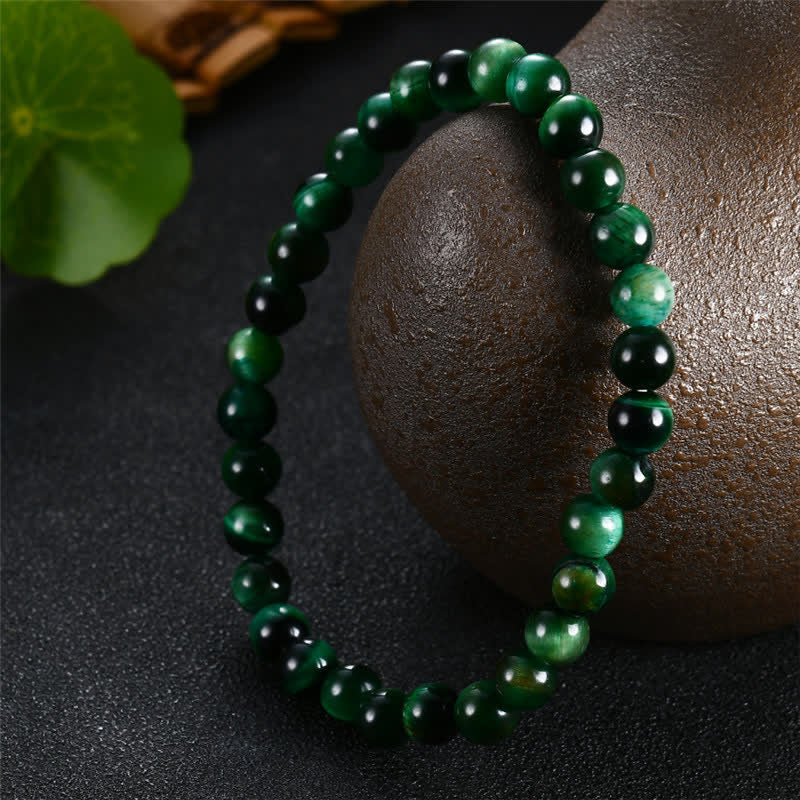 Mythstone Natural Green Tiger Eye Strength Bracelet