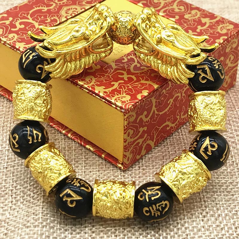 Mythstone Double Dragon Wealth Protection Bracelet