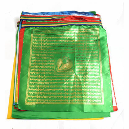 Mythstone Tibetan 5 Colors Windhorse Buddha Scriptures Auspicious Outdoor Prayer Flag