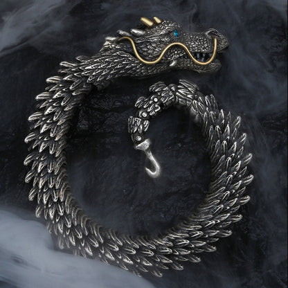 MythStone Nordic Dragon Handmade Amulet Luck Protection Chain Bracelet