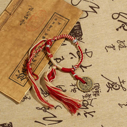 Pulsera trenzada hecha a mano con fantasmas de la montaña Mythstone que gastan dinero, riqueza y prosperidad