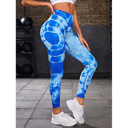 Mythstone Tie Dye Print Pants Sports Fitness Yoga High Waist Leggings Women's Yoga Pants