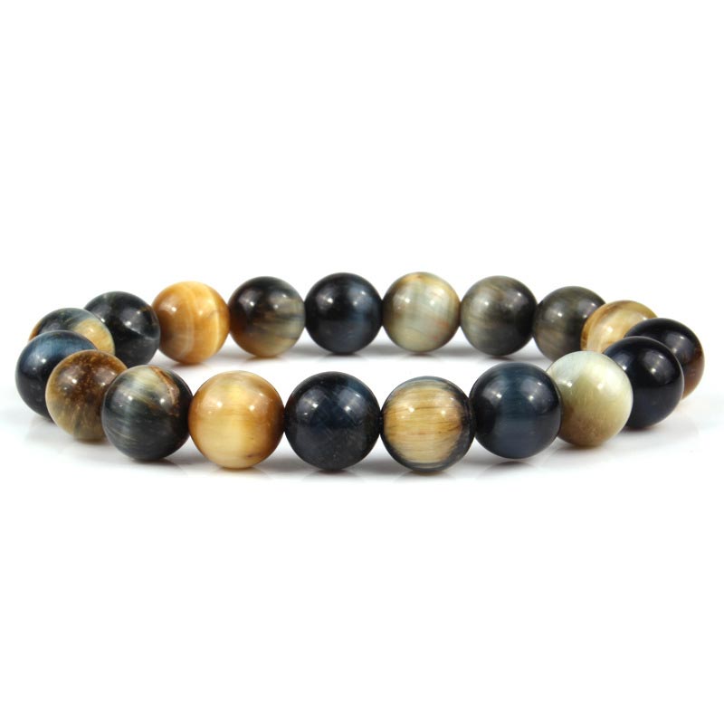 Mythstones  Anxiety Stress Healing Crystal Tiger Eye Bead Bracelet