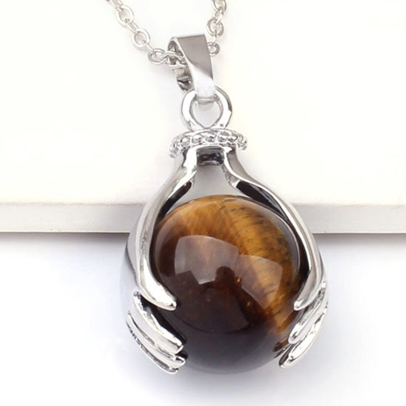 Mythstone Tiger's Eye Healing Gemstone Necklace