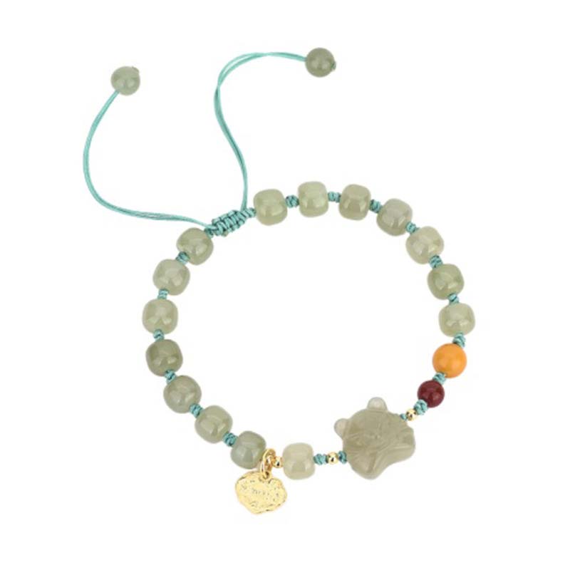 Mythstone Chinese Zodiac Tiger Jade Blessing String Bracelet