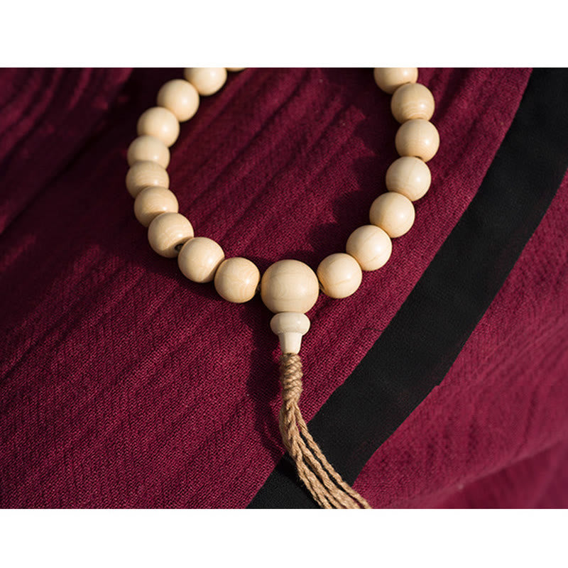 Mythstone Natural Abelia Biflora Wood Blessing Wrist Mala