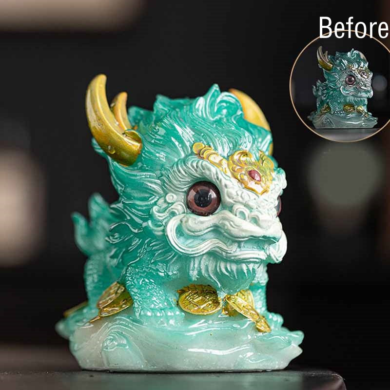 Mythstone Color Changing Small Kirin Resin Tea Pet Home Figurine Decoration