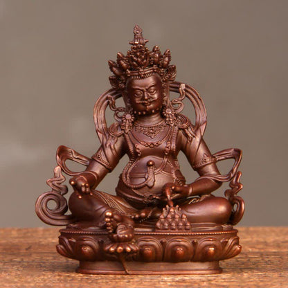 Mythstone Yellow Jambhala Bodhisattva Figurine Compassion Copper Statue Home Office Decoration