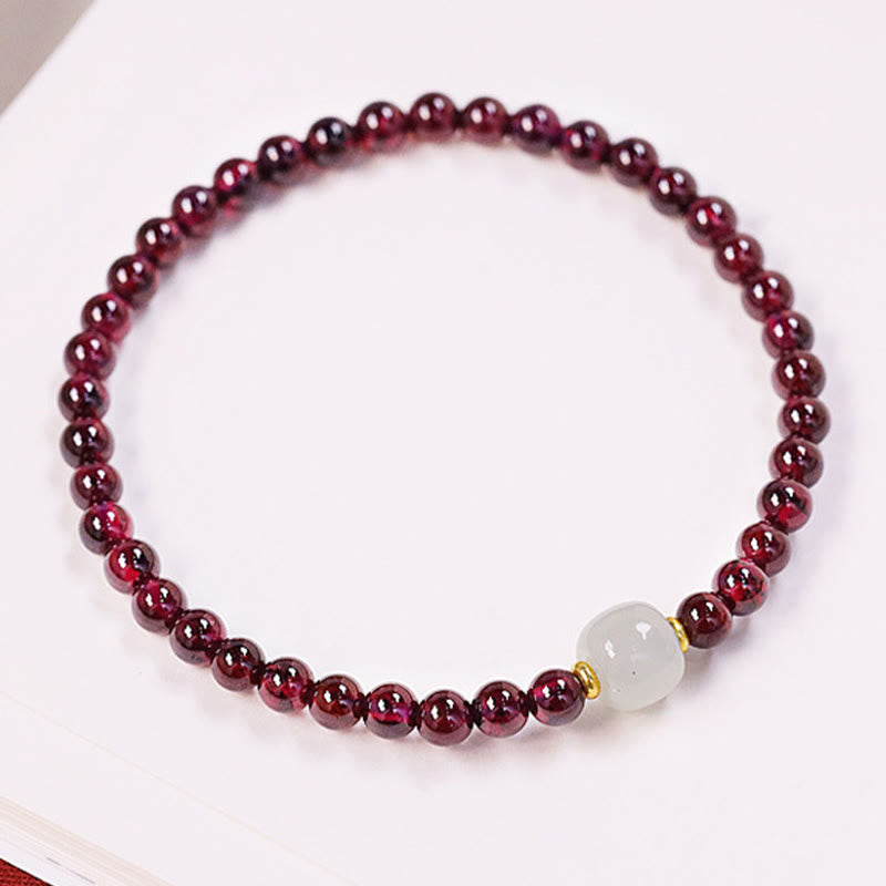 Mythstone Natural Garnet Jade Bead Purification Bracelet