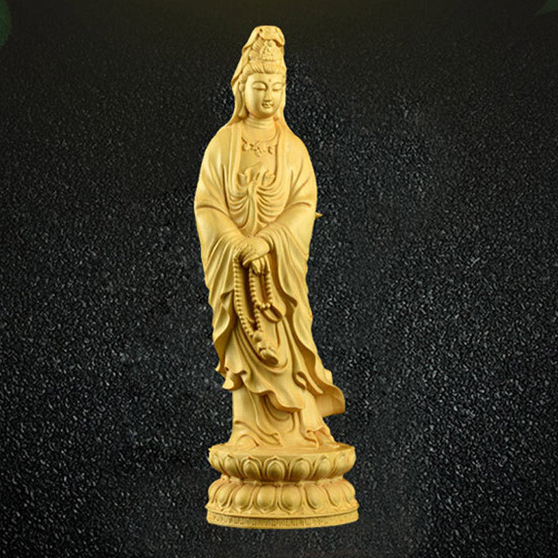 Mythstone Avalokitesvara Boxwood Blessing Home Decoration