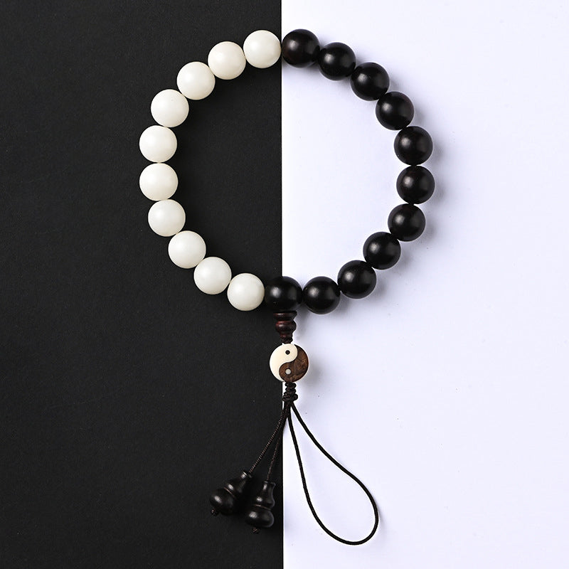 Pulsera decorativa con protección YinYang de ébano y piedra mítica