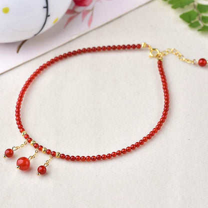 Mythstone Red Agate Confidence Calm Anklet