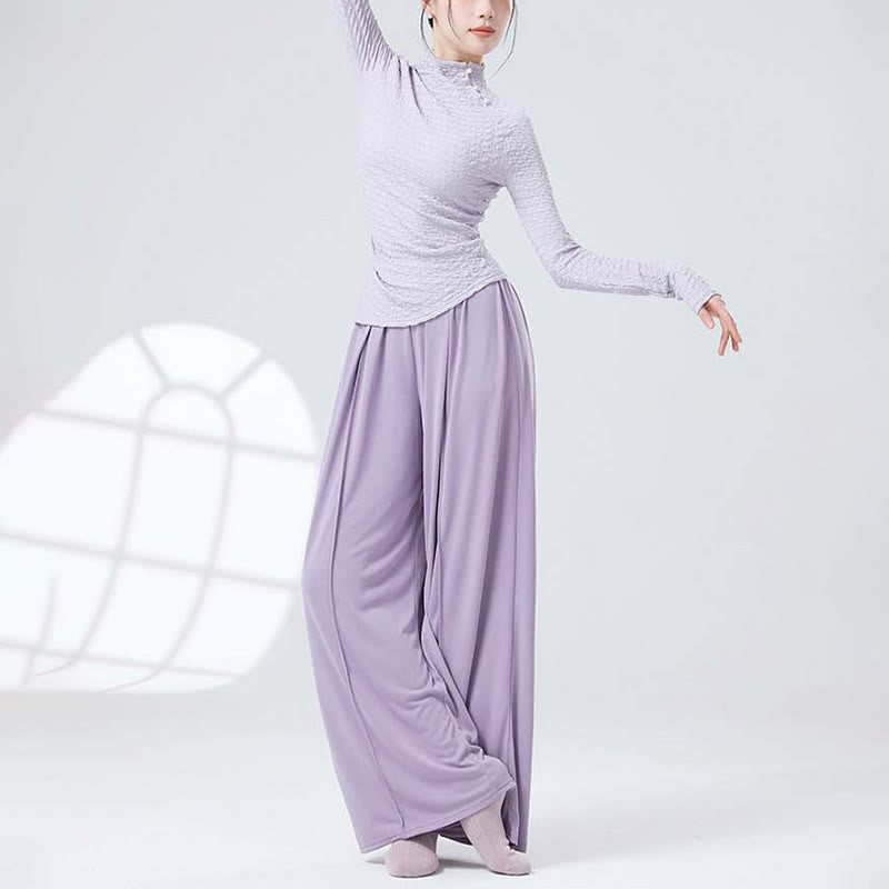 Mythstone Solid Color Loose Wide Leg Pants Dance Women's Yoga Pants