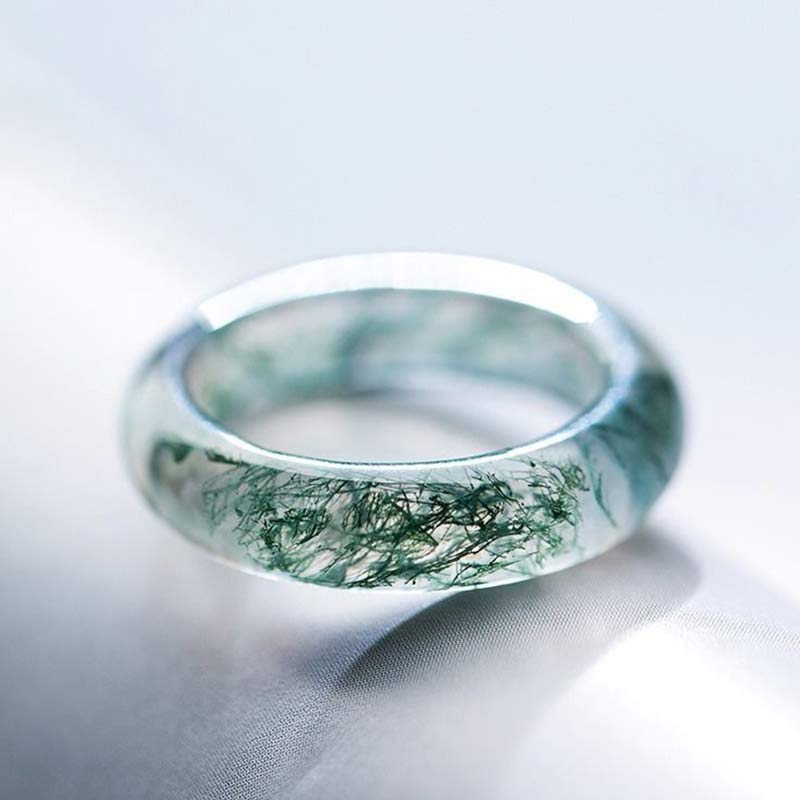 Mythstone Moss Agate Healing Balance Ring