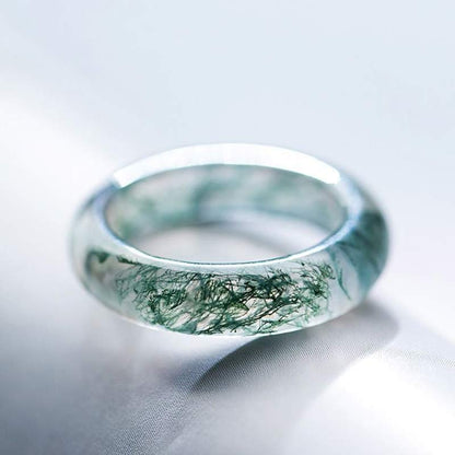 Mythstone Moss Agate Healing Balance Ring