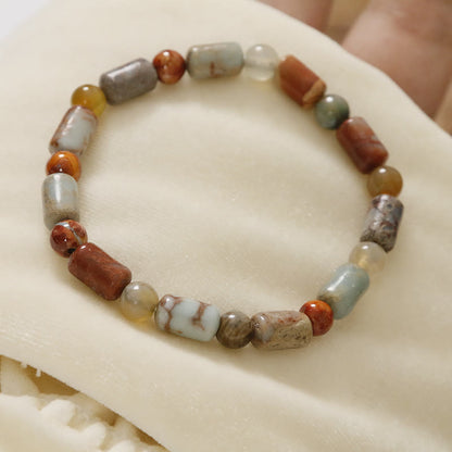 Mythstone Natural Stone Sea Sediment Jasper Agate Protection Bracelet