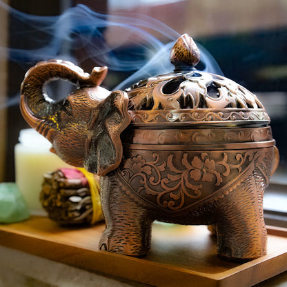 Mythstone Elephant Alloy Incense Holder Home Decoration Incense Burner