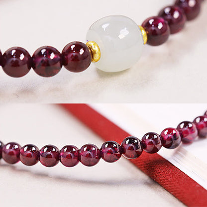 Mythstone Natural Garnet Jade Bead Purification Bracelet