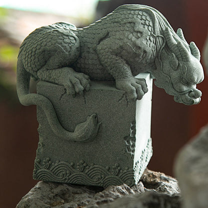 Mythstone Feng Shui Standing Sitting Dragon Success Luck Home Decoration