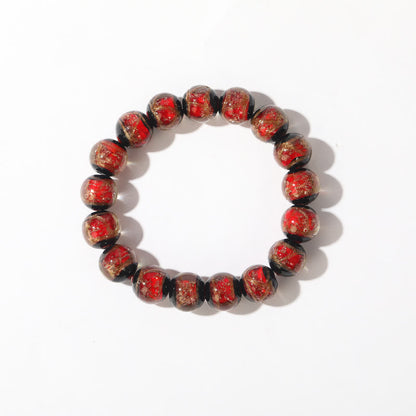 Pulsera tibetana clásica de cuentas de vidrio Liuli con suerte y riqueza