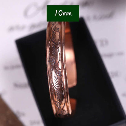 Mythstone Vintage Pattern Luck Balance Copper Cuff Bracelet Bangle