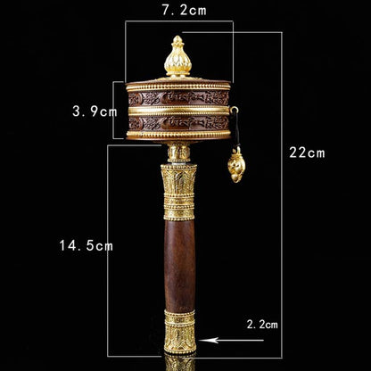 Mythstone Tibetan Prayer Wheel Six True Words Copper Balance Decoration