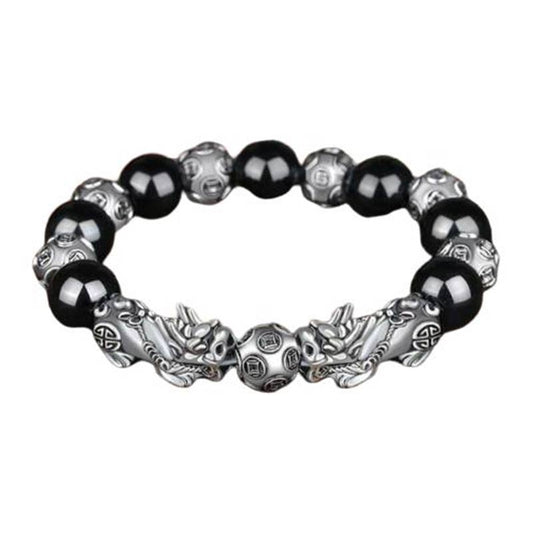 Mythstone Tibetan FengShui PiXiu Obsidian Bracelet