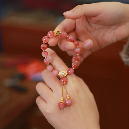 Pulsera de plata de ley 925 con flor de loto y ágata Yanyuan de MythStone 