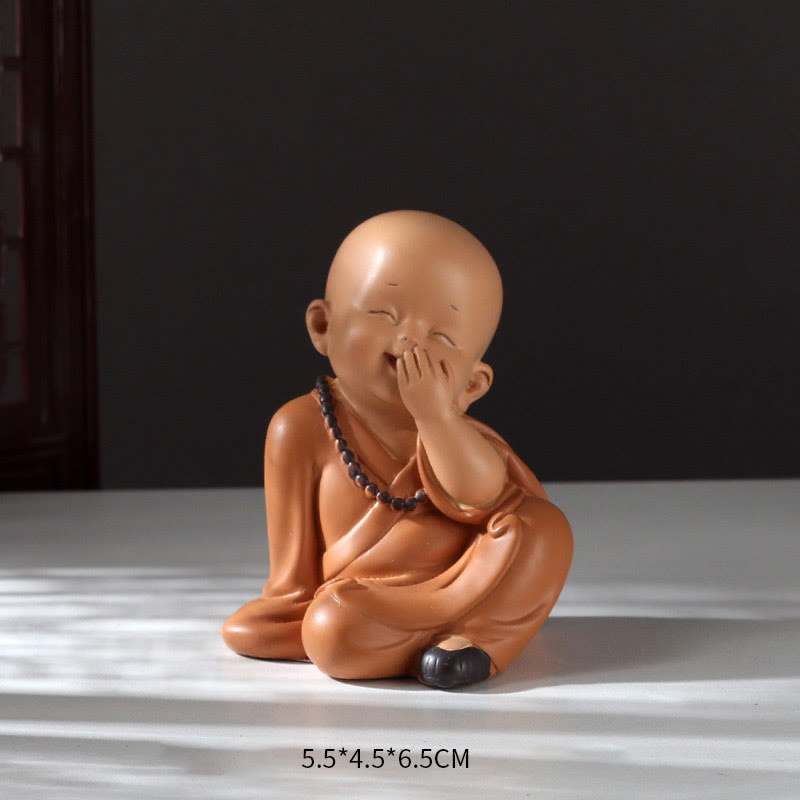 Mythstone Small Mini Meditation Praying Monk Serenity Resin Home Decoration