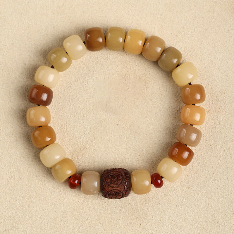 Pulsera de sabiduría Om Mani Padme Hum con semilla de Bodhi natural de Mythstone El Señor del Bosque Cadáver