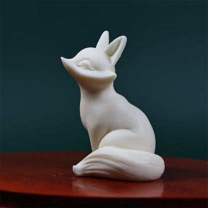 Mythstone Mini Nine-tailed Fox Ivory Fruit Protection Home Decoration