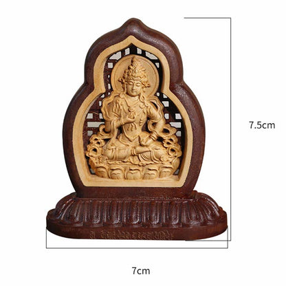 Estatua de la compasión grabada en madera de Buda Vajrasattva de Mythstone, figura decorativa