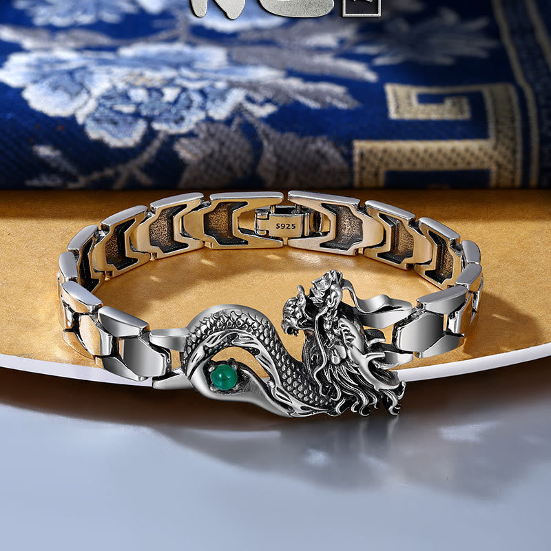 Mythstone Vintage Dragon Pattern Engraved Success Bracelet