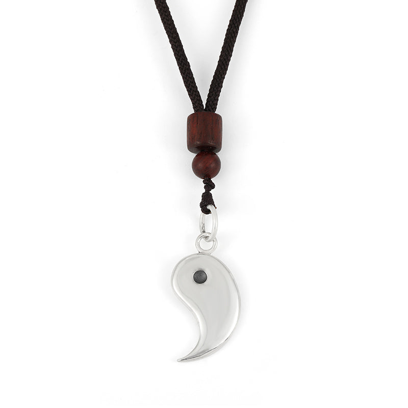 Mythstone 990 Sterling Silver Yin Yang Balance Harmony Necklace Pendant