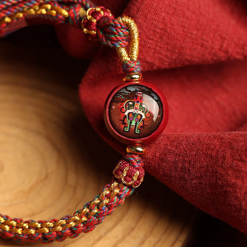 Mythstone Colorful Rope Cinnabar Thangka Blessing Braided Bracelet