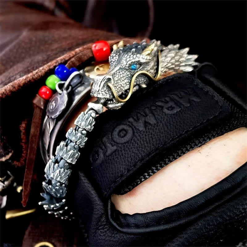 MythStone Nordic Dragon Handmade Amulet Luck Protection Chain Bracelet