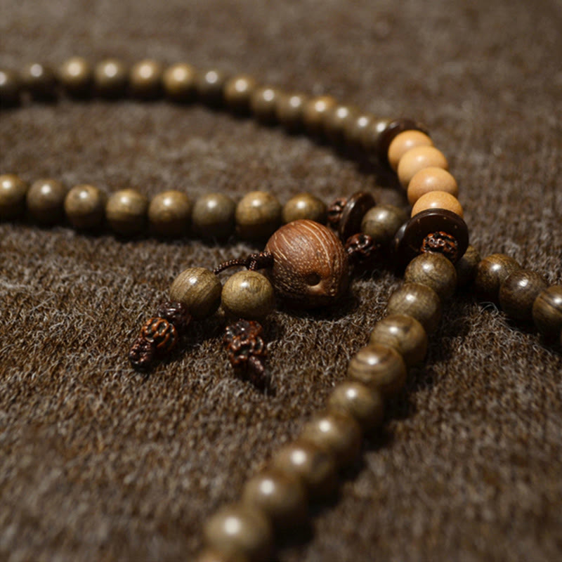 Mythstone Tibetan Sandalwood Protection Charm Mala Bracelet