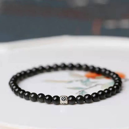 Pulsera de fuerza purificadora de cuarzo ahumado y obsidiana negra natural de MythStone