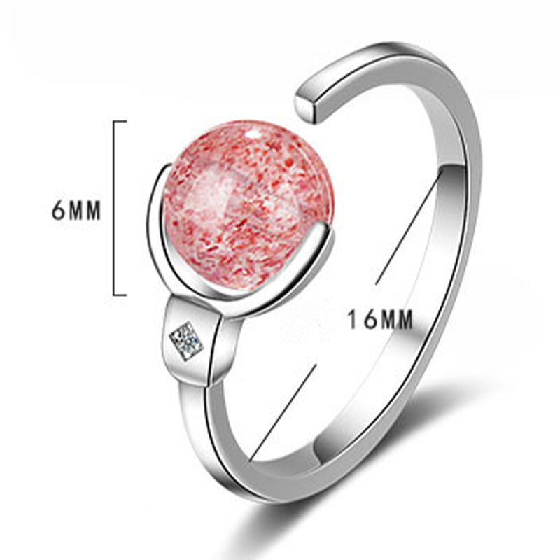 Anillo giratorio relajante de cristal rosa Mythstone 